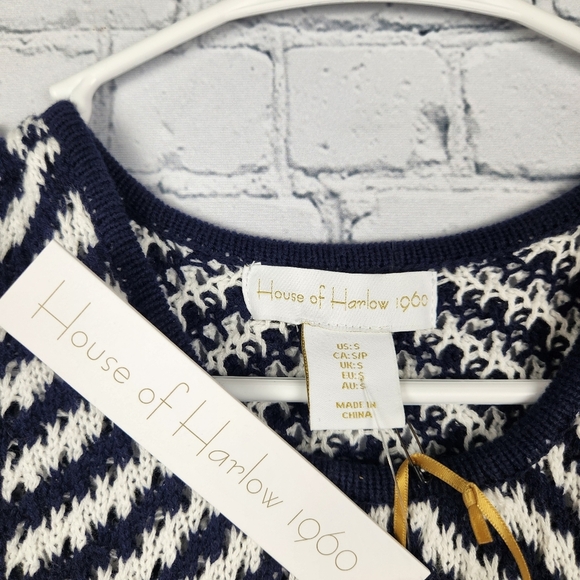 NWT House Of Harlow Size S Navy and White Maxi Dress - Picture 5 of 5